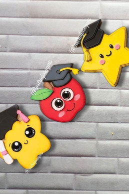 Apliques para Graduaciones escolares estrellas y manzana