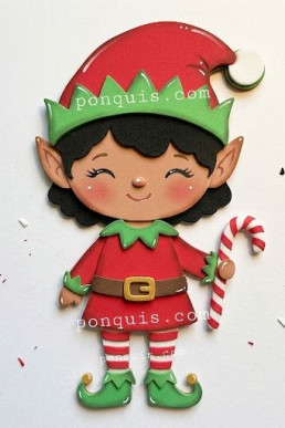 Moldes para realizar Aplique de navidad Duende Niña 2