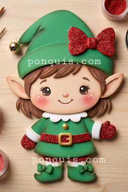 Moldes para hacer linda duende de Navidad