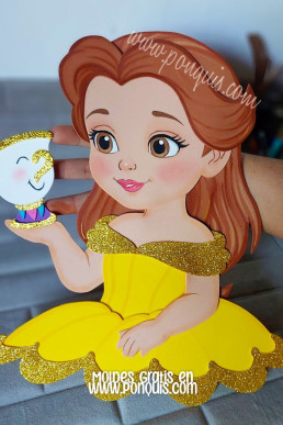 Moldes Gratis para hacer Aplique de princesa Bella Descarga Gratis en PDF
