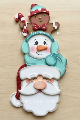 Moldes para hacer adorno de navidad Papa Noel y amigos