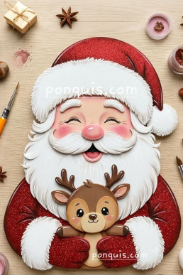 Moldes Fratos para hacer manualidades de Navidad Santa Claus con Renito