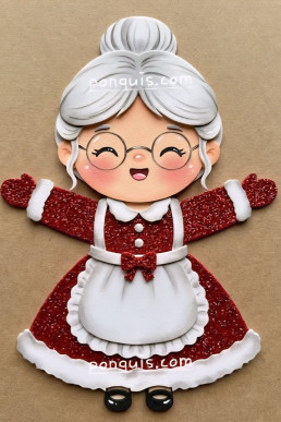 Moldes para  hacer una linda Mamá Noel Feliz Descarga Gratis en PDF