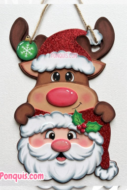 Moldes Gratis en PDF para hacer manualidad de Navidad Reno y santa
