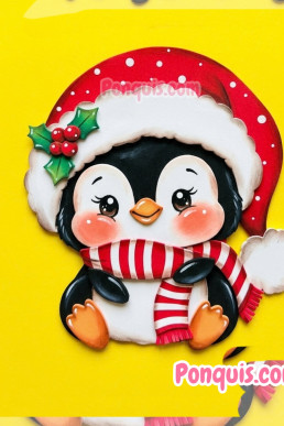 Moldes para hacer manualidade Pinguino de Navidad Descarga Gratis en PDF