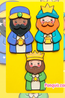 Moldes para hacer manualidades de fomi Reyes Magos