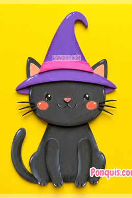 Moldes para hacer Gata Brujita de Halloween Descarga Gratis en PDF