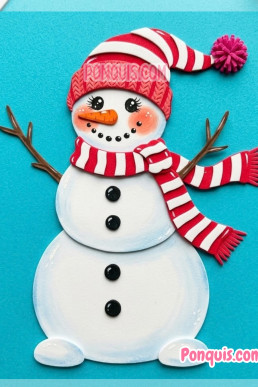 Moldes para hacer Muñeco de Nieve decorativo de foami descarga GRATIS con cupón