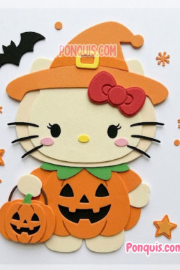Moldes Gratis para hacer Hello k de Halloween