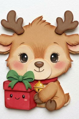 Moldes Gratis para hacer renoto de navidad con regalo