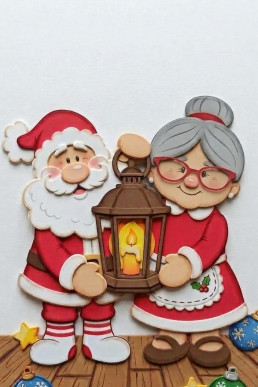 Moldes para hacer decoración de navidad Santa Claus y Mamá Noel