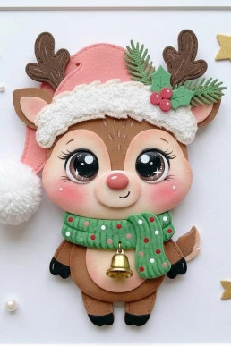 Moldes para hacer adornos de navidad con reno bonito