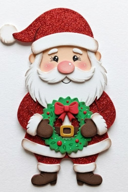 Moldes para hacer adornos de navidad Santa Claus con corona