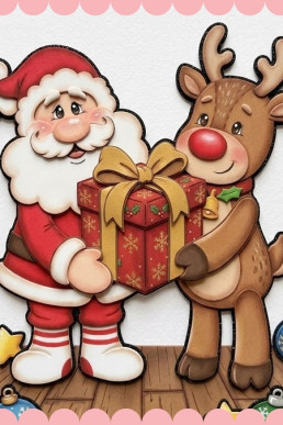 Moldes para hacer Santa y Reno de Navidad