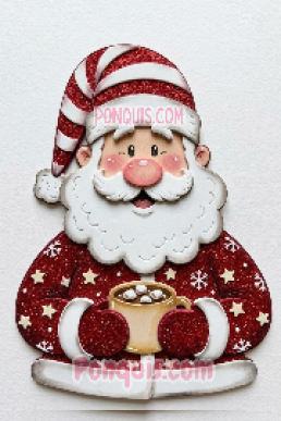 Moldes para hacer adornos de navidad Santa Claus con taza