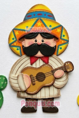 Moldes para hacer adornos de Mexicanito de fomi Descargar Gratis