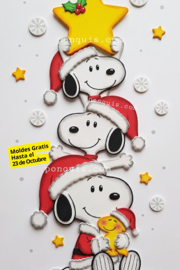 Moldes para hacer adornos de navidad Totem de Snoopys