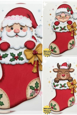 Moldes para hacer Botas de Papa y Mamá Noe y Reno Descarga Gratis en PDF