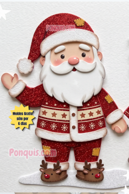 Moldes para hacer Manualidades y adoenos de Navidad Papa Noel pareja
