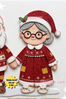 Moldes para hacer Apliques de Navidad de Mamá Noel Descarga Gratis en PDF