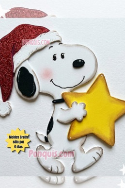 Moldes para hacer manualidades de Navidad Snoopy con estrella